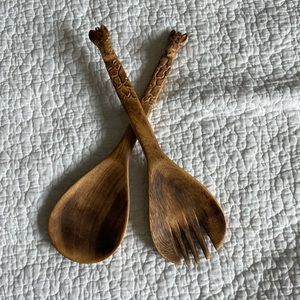 Handcrafted Giraffe Wooden Salad Spoons